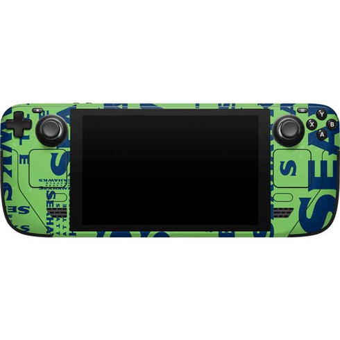 NFL Seattle Seahawks - Blast Green Steam Deck Handheld Gaming Computer Skin